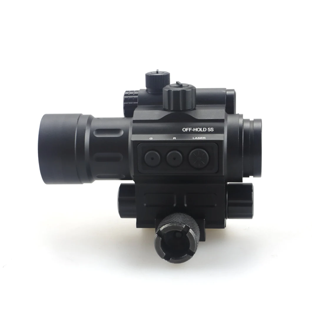 2021 Latest Tactical Compact 3moa Enclosed Weapon Red &amp; Green DOT Sight with Side 3 Buttons Switch and Side Attached Green Aimg Laser Sight