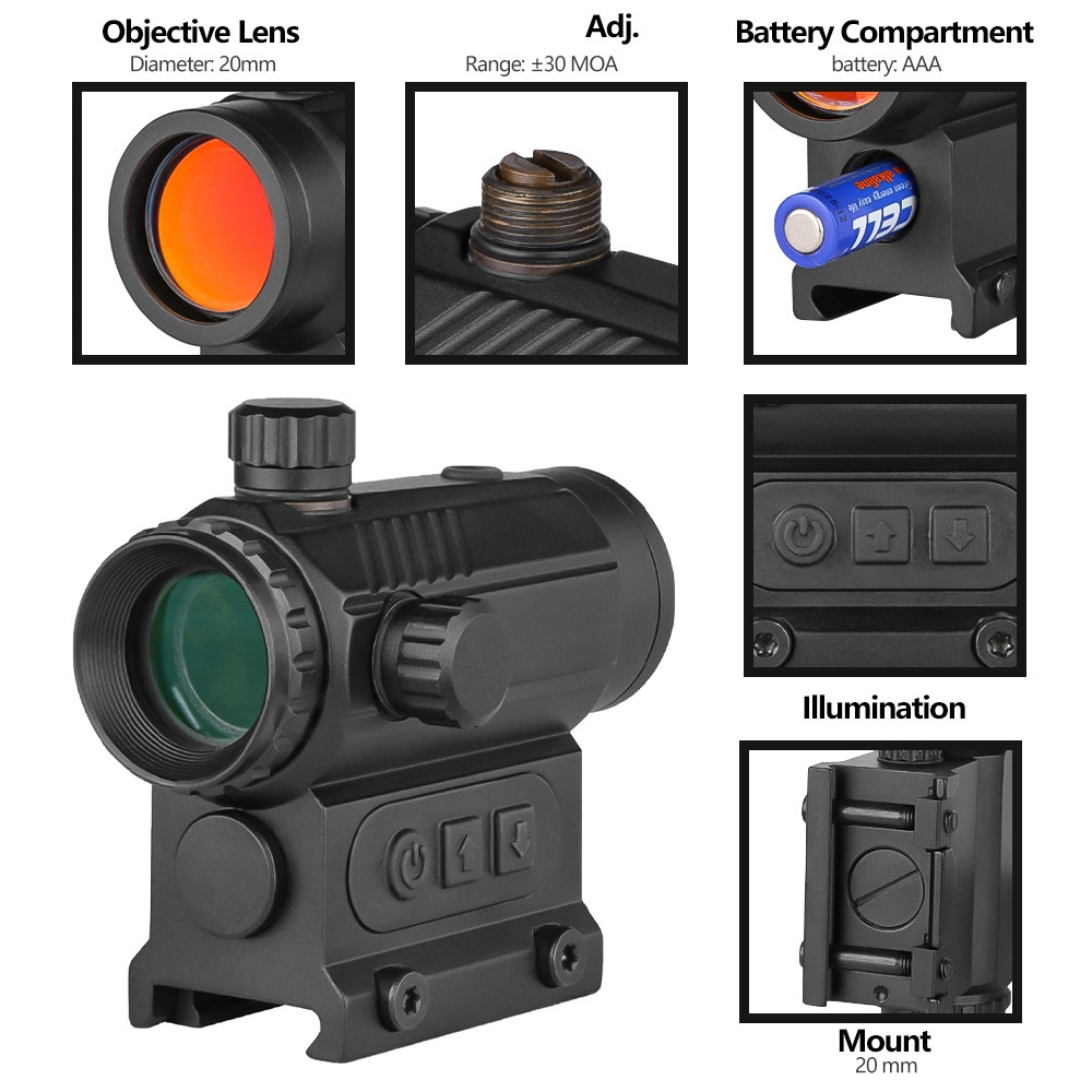 Spina Optics Red DOT Scope Red DOT Sight Optical Sight Fit for 20mm Picatinny Rail