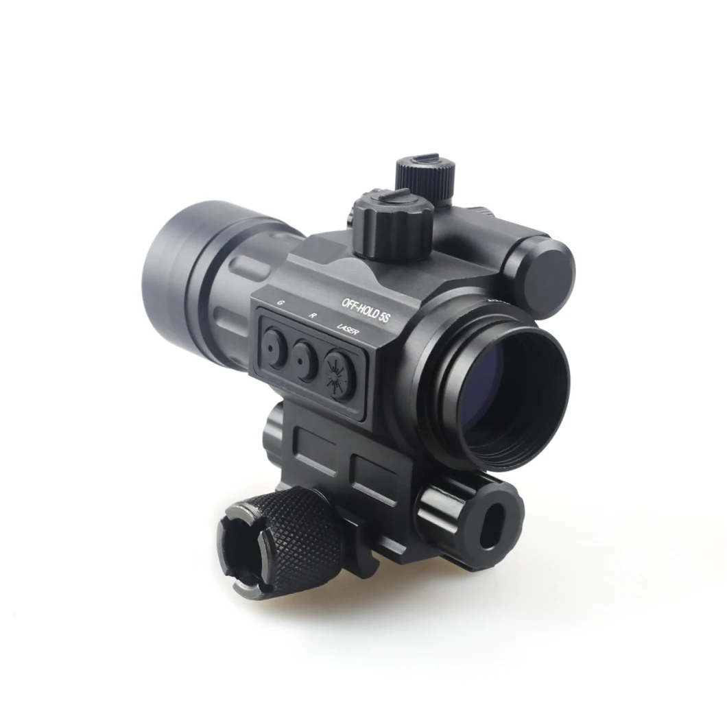 2021 Latest Tactical Compact 3moa Enclosed Weapon Red &amp; Green DOT Sight with Side 3 Buttons Switch and Side Attached Green Aimg Laser Sight