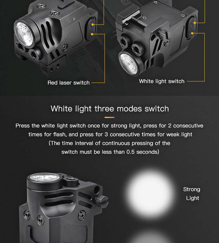 Quick Release 20mm Rail Green Red Laser DOT Sight Combo Hunting Tactical Flashlight