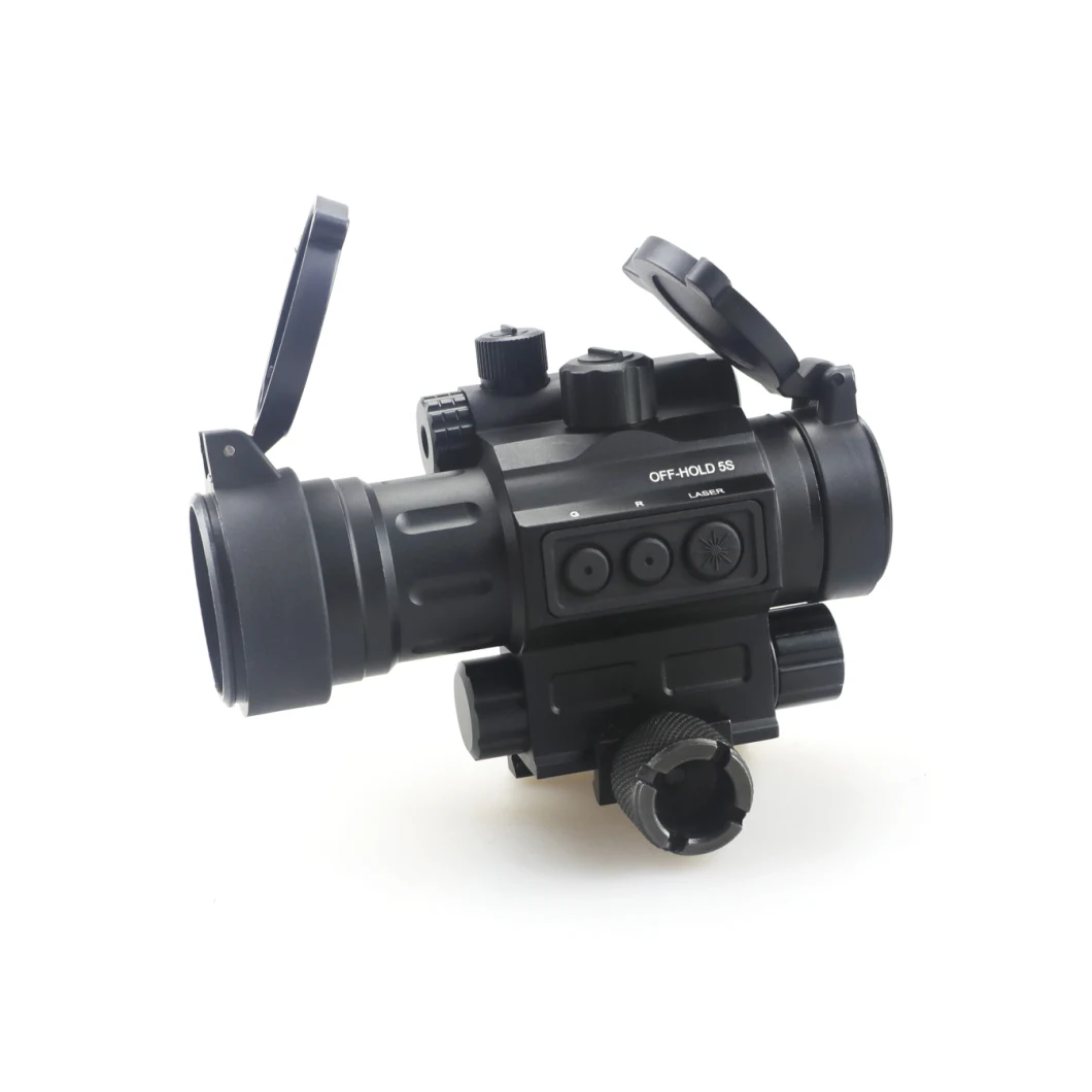 2021 Latest Tactical Hunting Compact 3moa Enclosed Weapon Red &amp; Green DOT Sight with Side 3 Buttons Switch with Side Attached Red Laser Aimer Scope