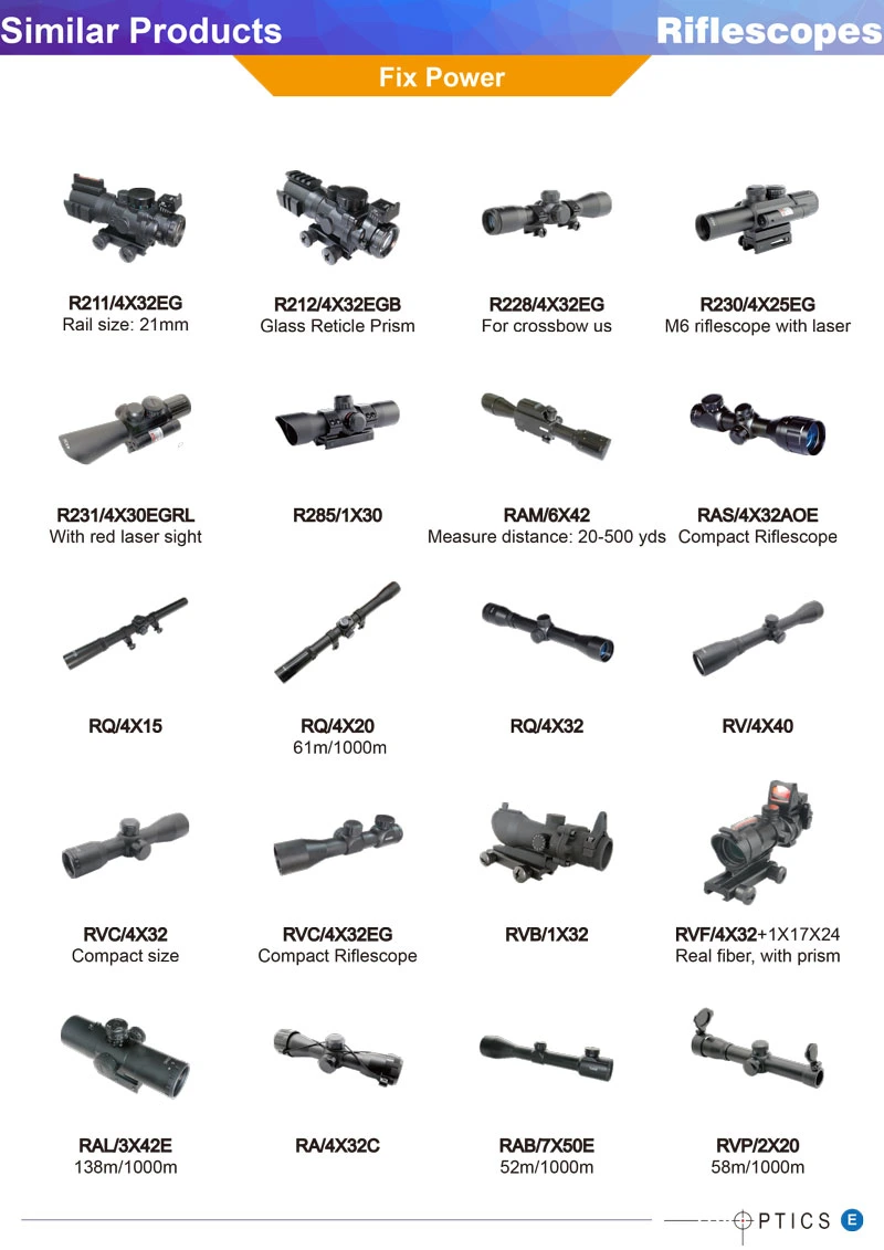 30mm Tube Target Riflescope 6X42 with Illuminated Glass Reticle