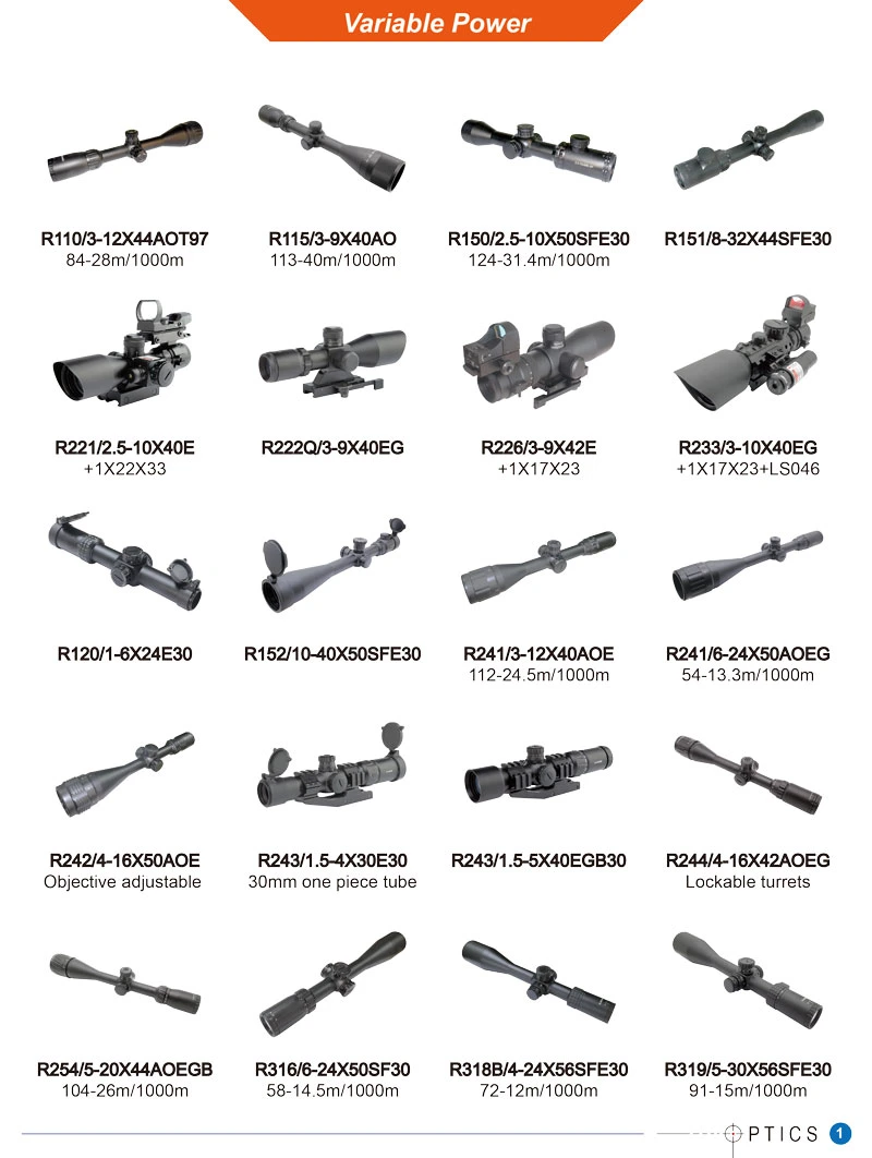 8X Zoom 2-16X50 Gun Sight Red Riflescope Hunting Scope