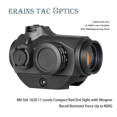 Erains Tac Optics Mil-Std Tactical 1X20 3moa IP67 11 Levels Compact Red Illumination Weapon Red DOT Scope Aiming DOT Reticle Sight